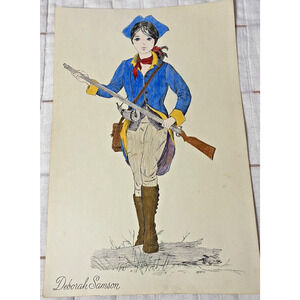 Ellen Nelson Color Art Print Deborah Samson 17x12" Vintage Revolutionary War